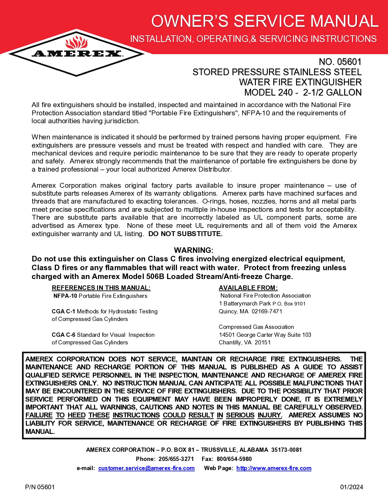 05601 hand portable water pressure extinguisher cover