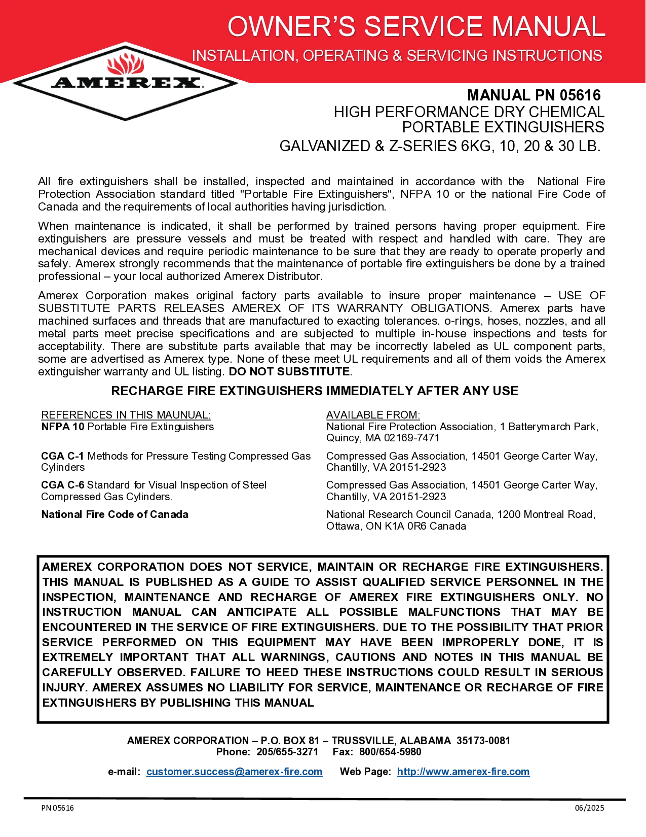 05616 high performance dry chemical portable extinguishers cover