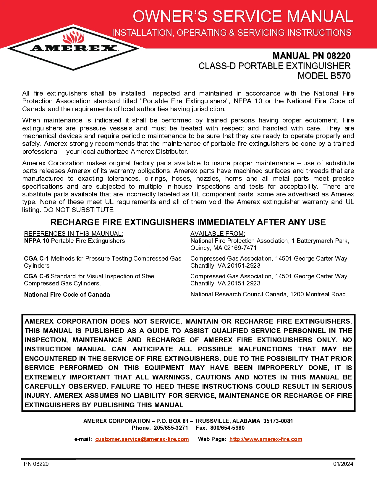 08220 hand portable class d extinguisher pdf cover