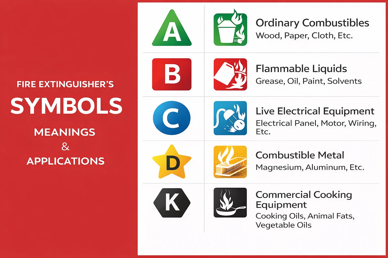 Fire extinguisher symbol guide