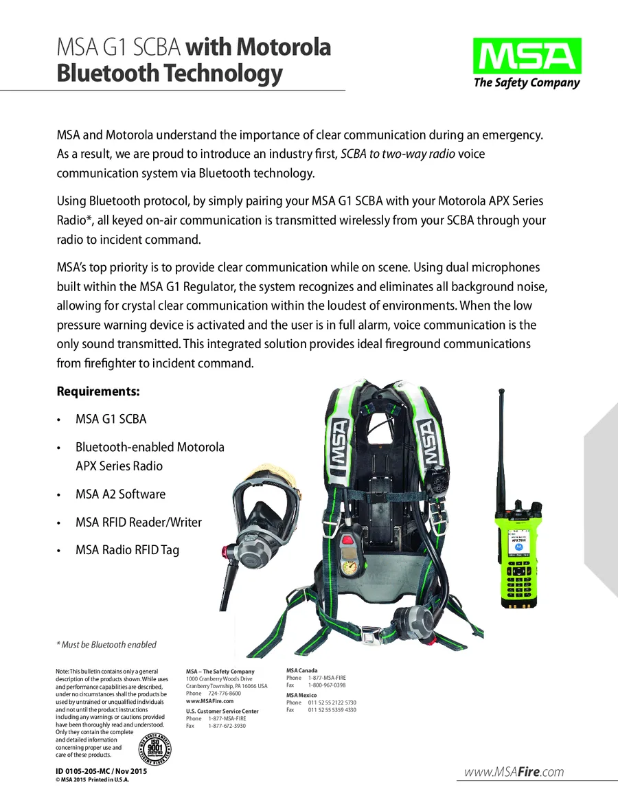 G1 Motorola Bluetooth technology bulletin cover