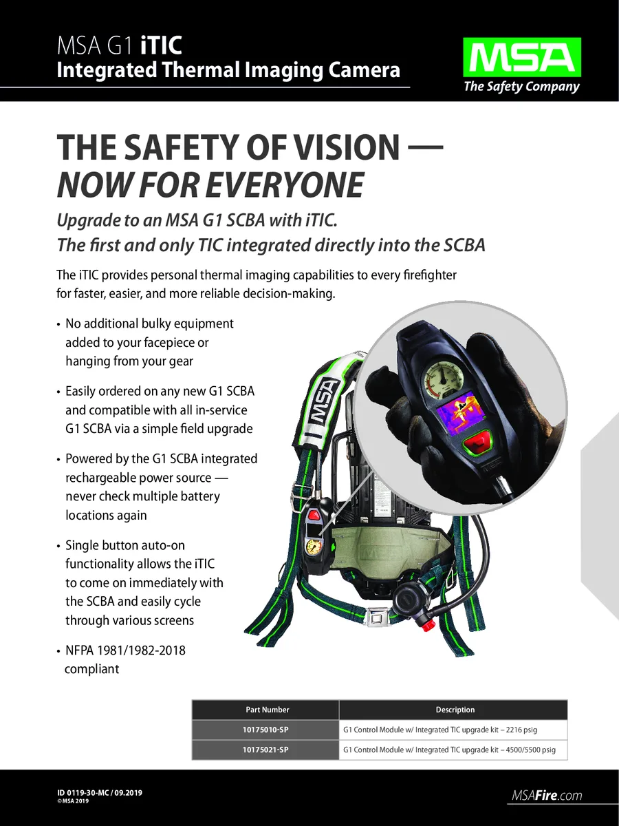 G1 integrated TIC sell sheet cover