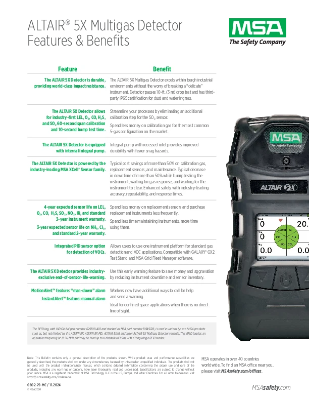 ALTAIR 5X features and benefits cover