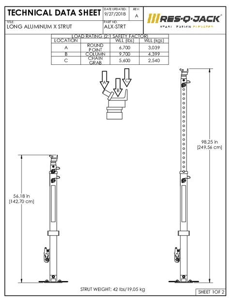 Aluminum X-Strut technical data sheet cover