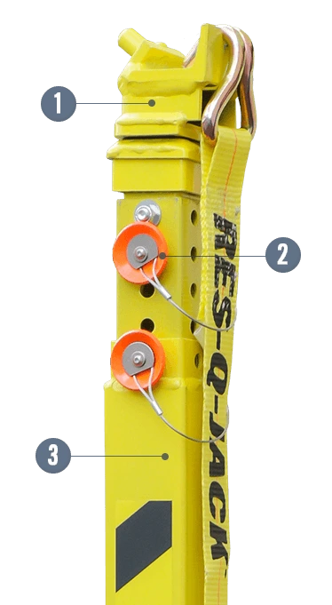 Steel X-Strut numbered feature callout graphic one