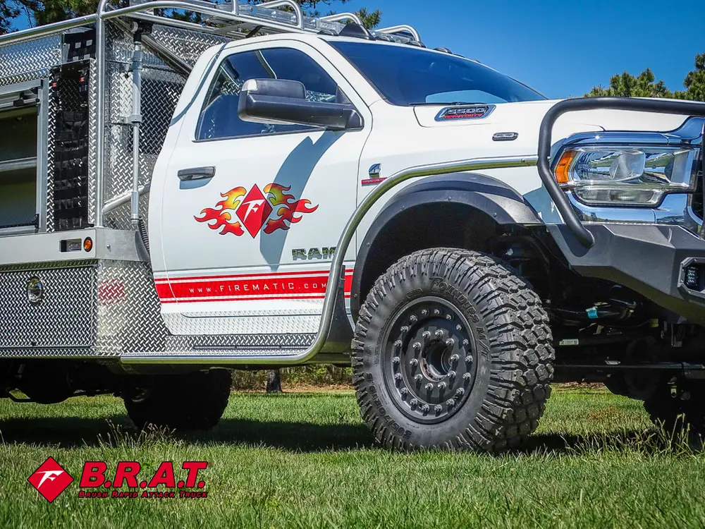 Driver-side door and front fender close-up with department decal.