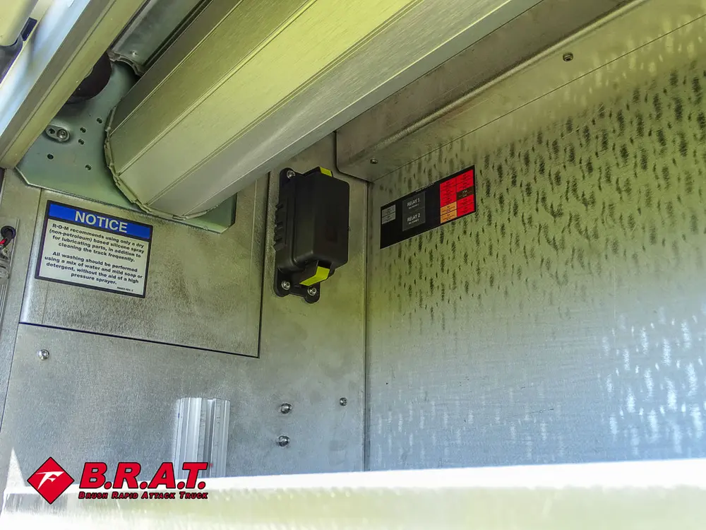 Compartment interior with control box and digital readout.