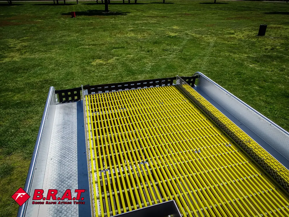 Rear deck viewed from top toward front cab.