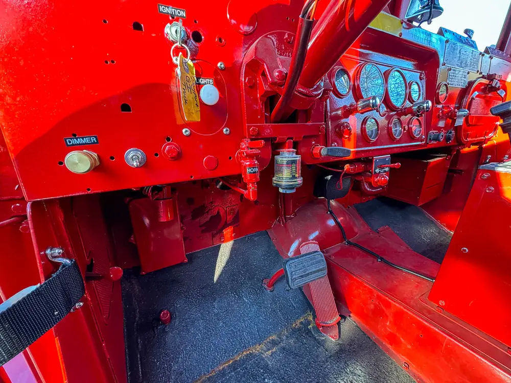 Dashboard and lower controls close-up from driver position.