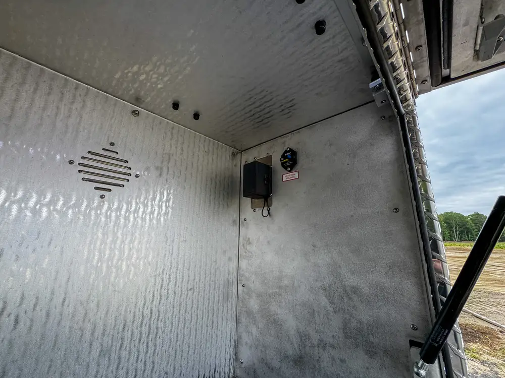 Top deck grate and hose reel detail outdoors, photo 227 of 303.