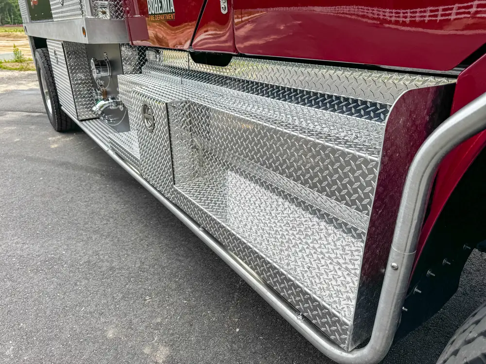 Top deck grate and hose reel detail outdoors, photo 267 of 303.