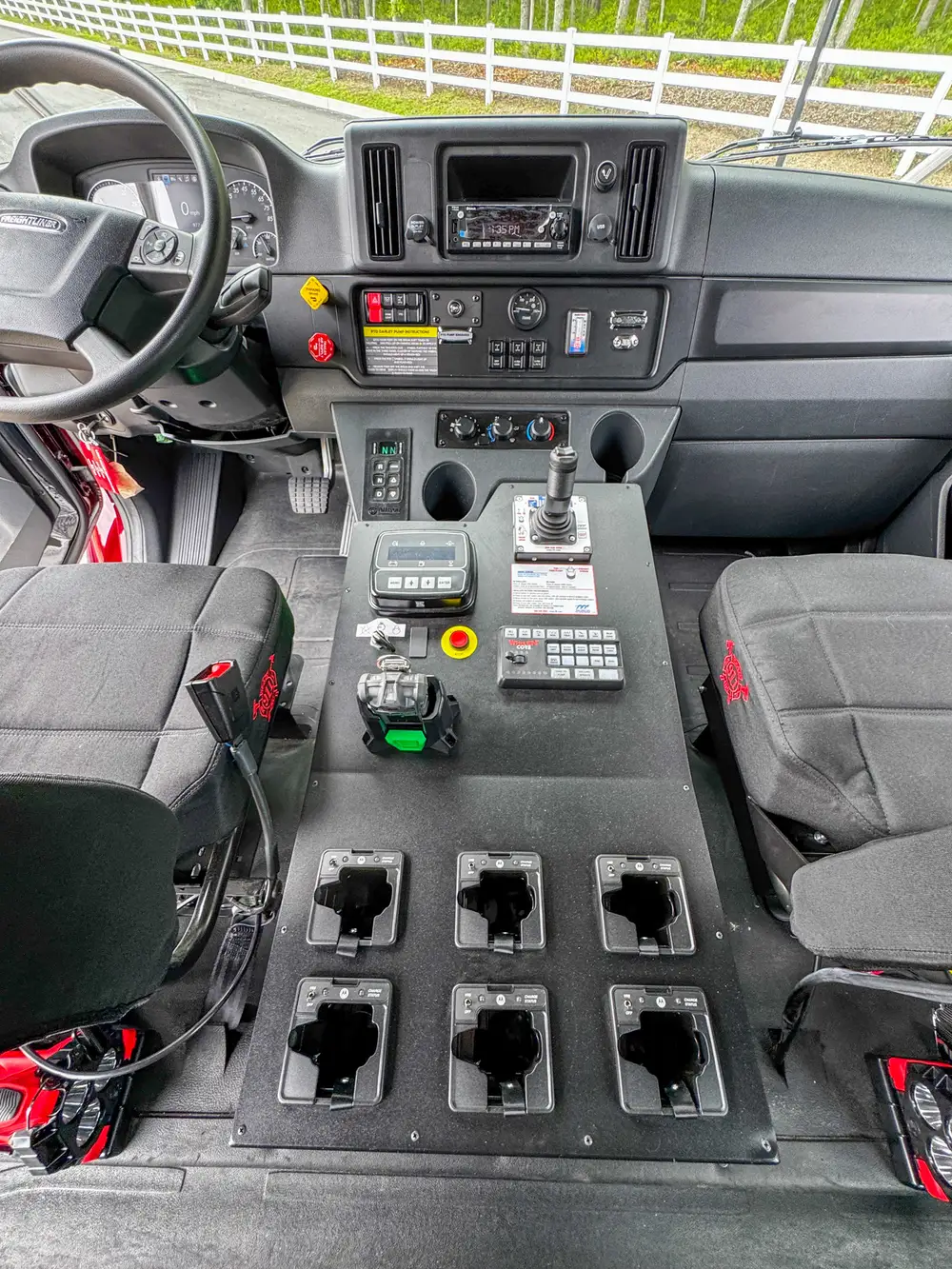 Top deck grate and hose reel detail outdoors, photo 287 of 303.