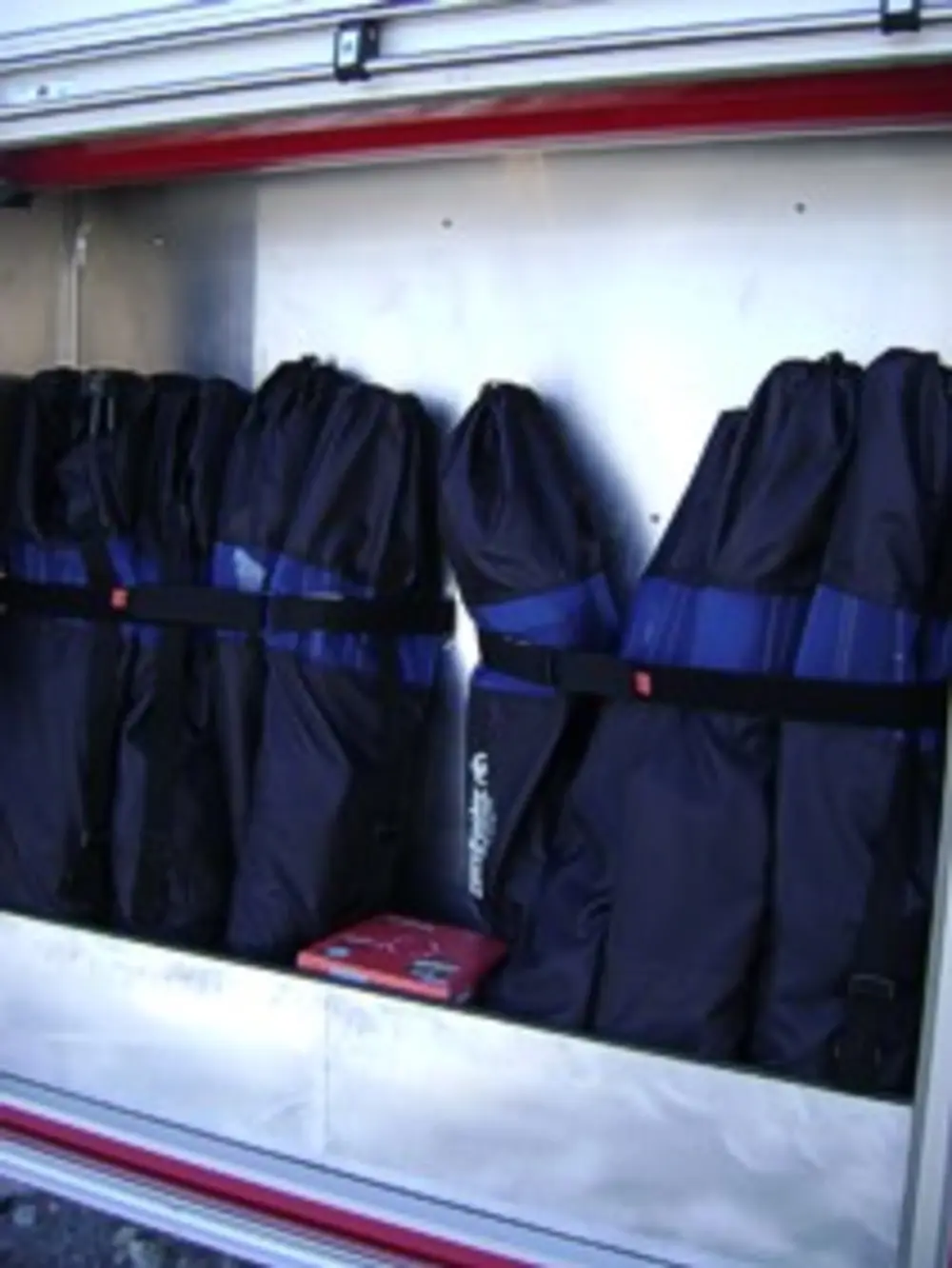 Close-up of side panel lettering reading rehab unit.