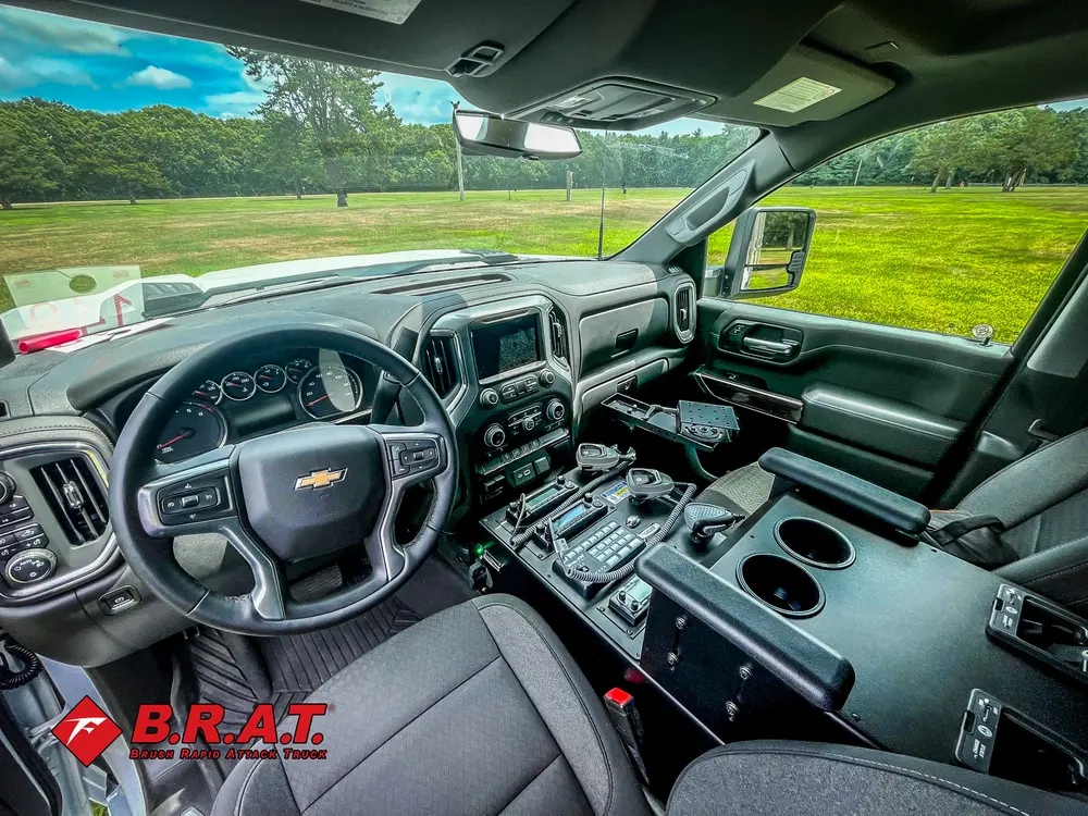 Passenger-side dashboard and center console from interior angle.