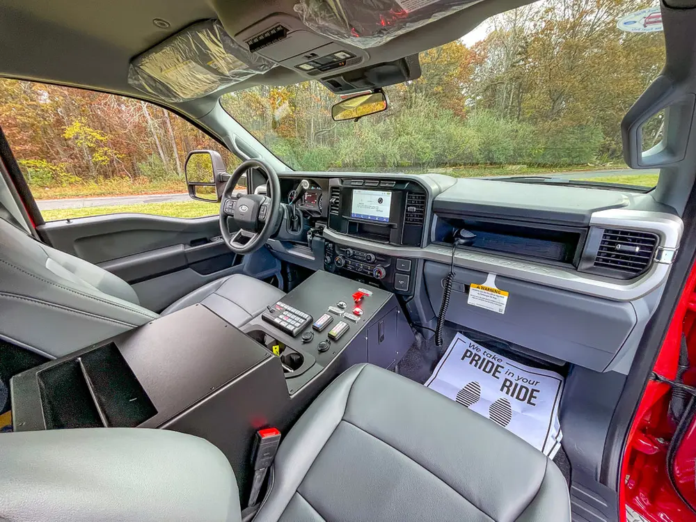 Passenger-side dash and center control console view.
