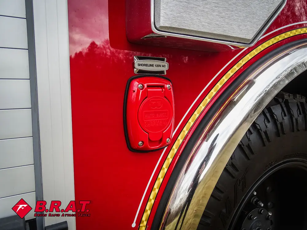 Rear side marker light and fuel/utility cap close-up.
