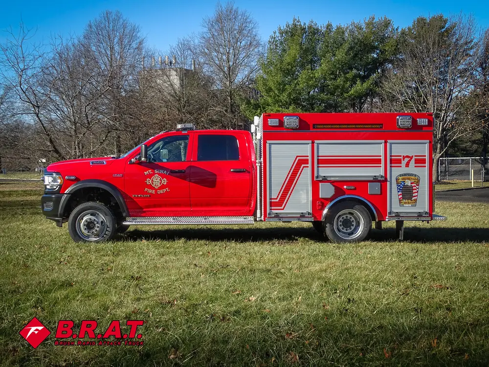 Left-side profile with utility body and side compartments closed.