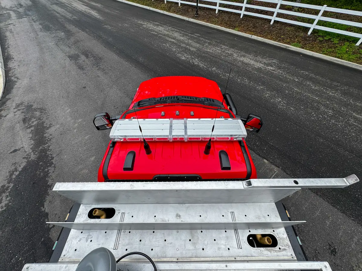 Wheel and tire detail on brush truck, photo 40 of 179.
