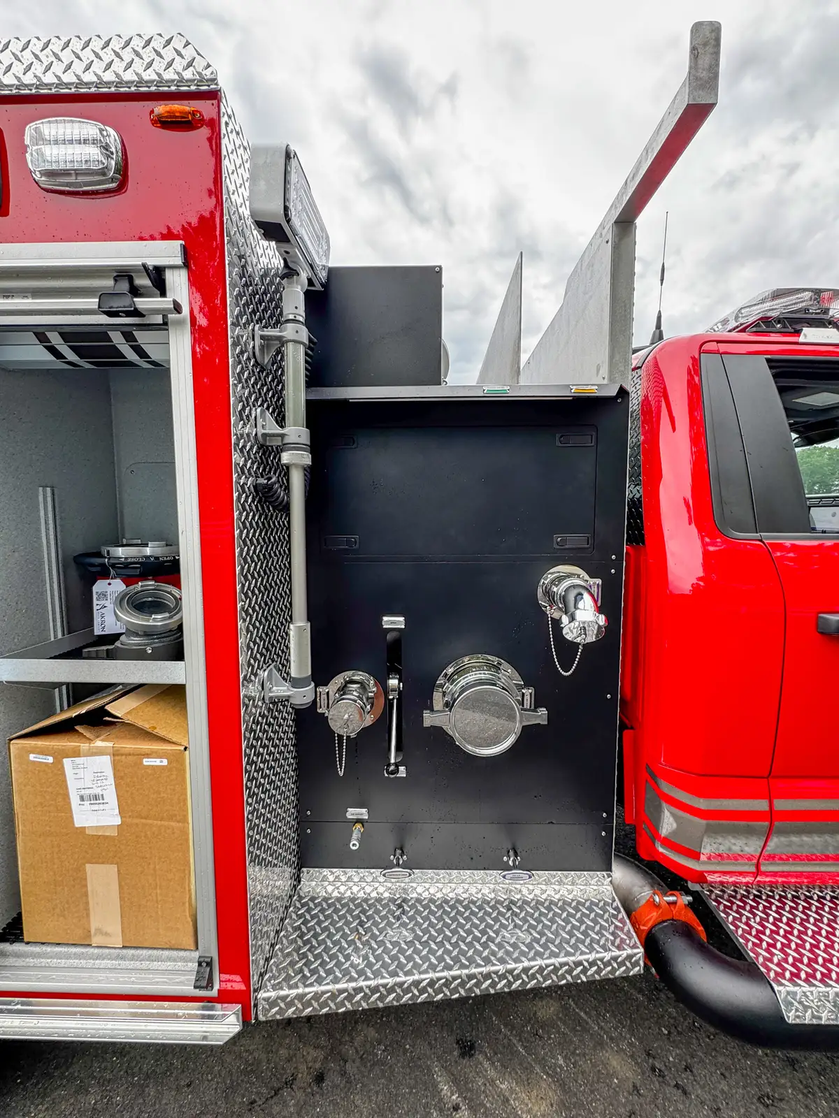 Rear chevron and taillight detail on brush truck, photo 47 of 179.