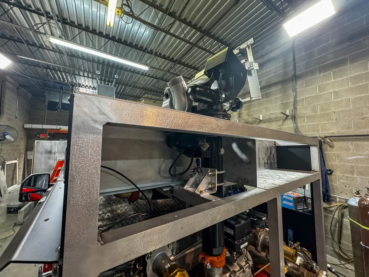 Cab interior during upfit with exposed wiring, photo 115 of 179.