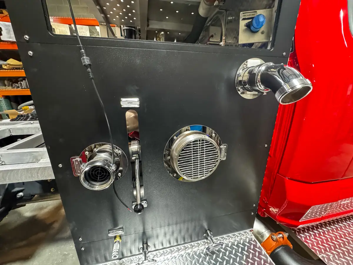 Cab interior during upfit with exposed wiring, photo 125 of 179.