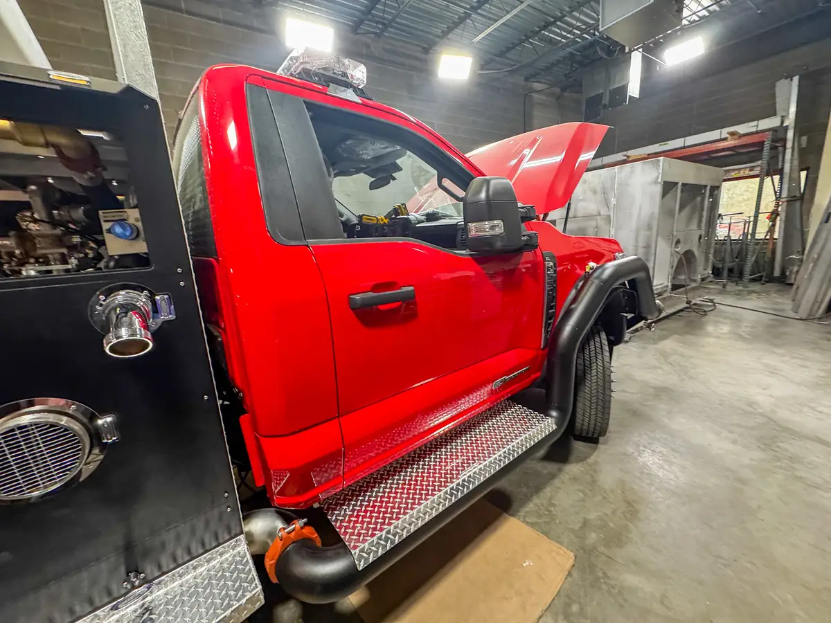 Compartment framing and shelves during fabrication, photo 127 of 179.