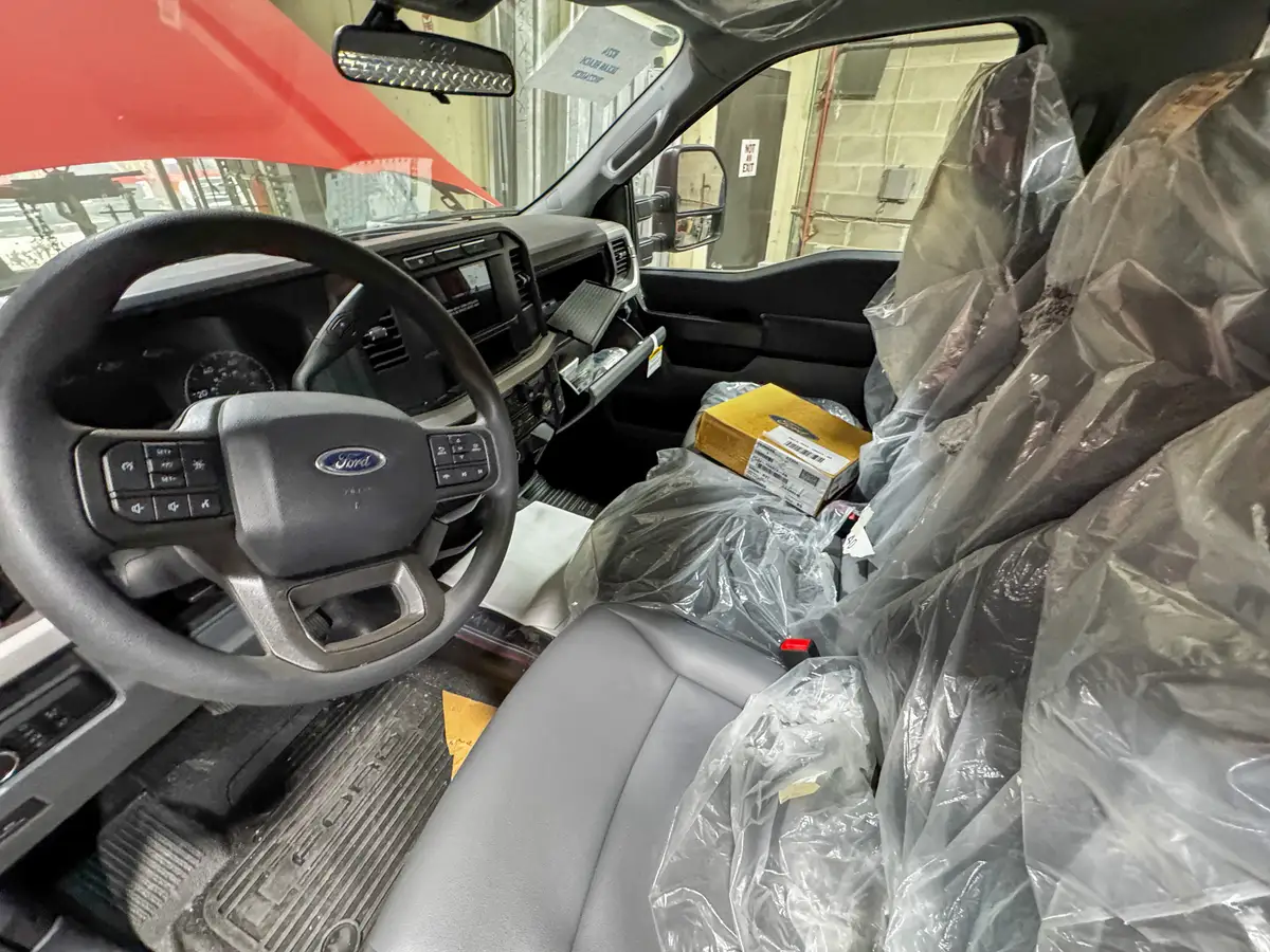 Compartment framing and shelves during fabrication, photo 167 of 179.