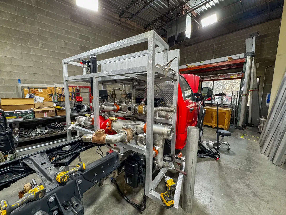 Red body panel installed on apparatus module, photo 173 of 179.