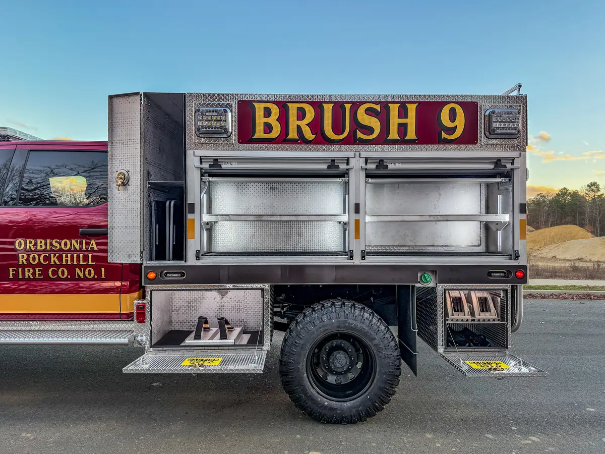 Open side compartments with shelves and drop-down step tray.
