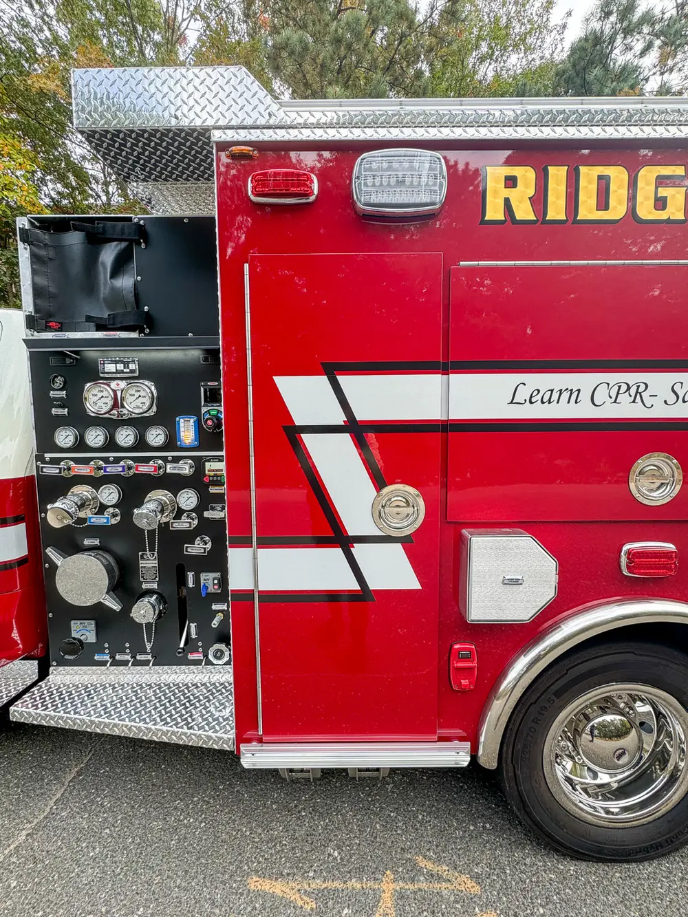 Pump-side panel close-up with gauges and control valves.
