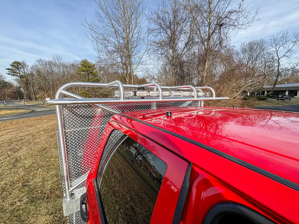 Red brush truck exterior or equipment detail, photo 15 of 97.