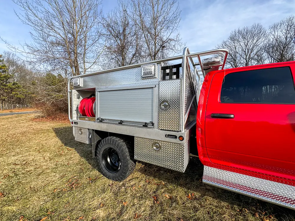 Red brush truck exterior or equipment detail, photo 16 of 97.