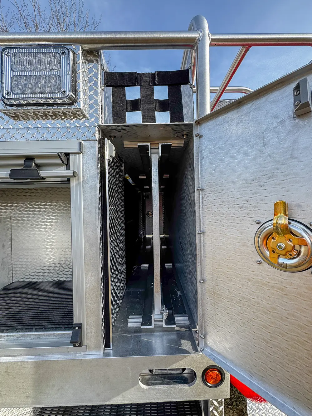 Red brush truck exterior or equipment detail, photo 19 of 97.