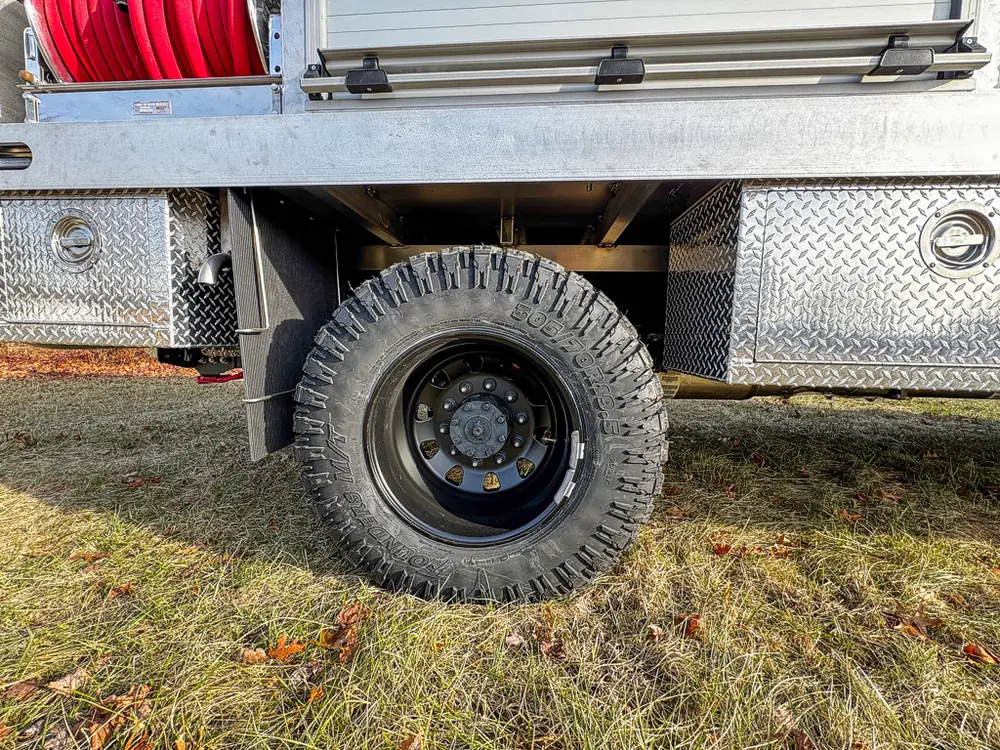 Red brush truck exterior or equipment detail, photo 27 of 97.
