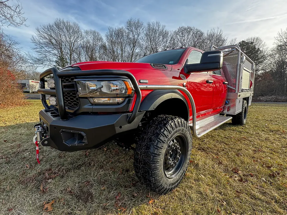 Red brush truck exterior or equipment detail, photo 28 of 97.