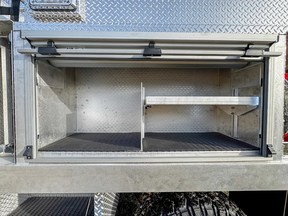 Red brush truck exterior or equipment detail, photo 40 of 97.