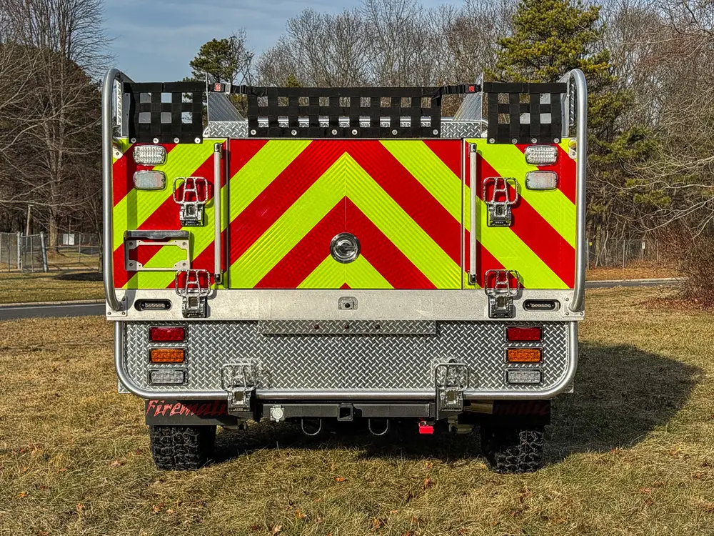 Red brush truck exterior or equipment detail, photo 5 of 97.