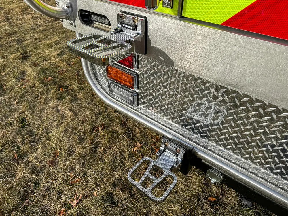 Red brush truck exterior or equipment detail, photo 51 of 97.