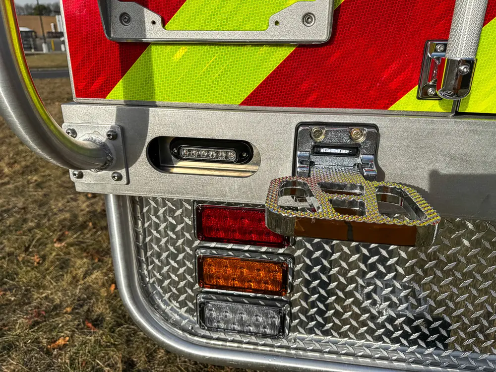 Red brush truck exterior or equipment detail, photo 52 of 97.