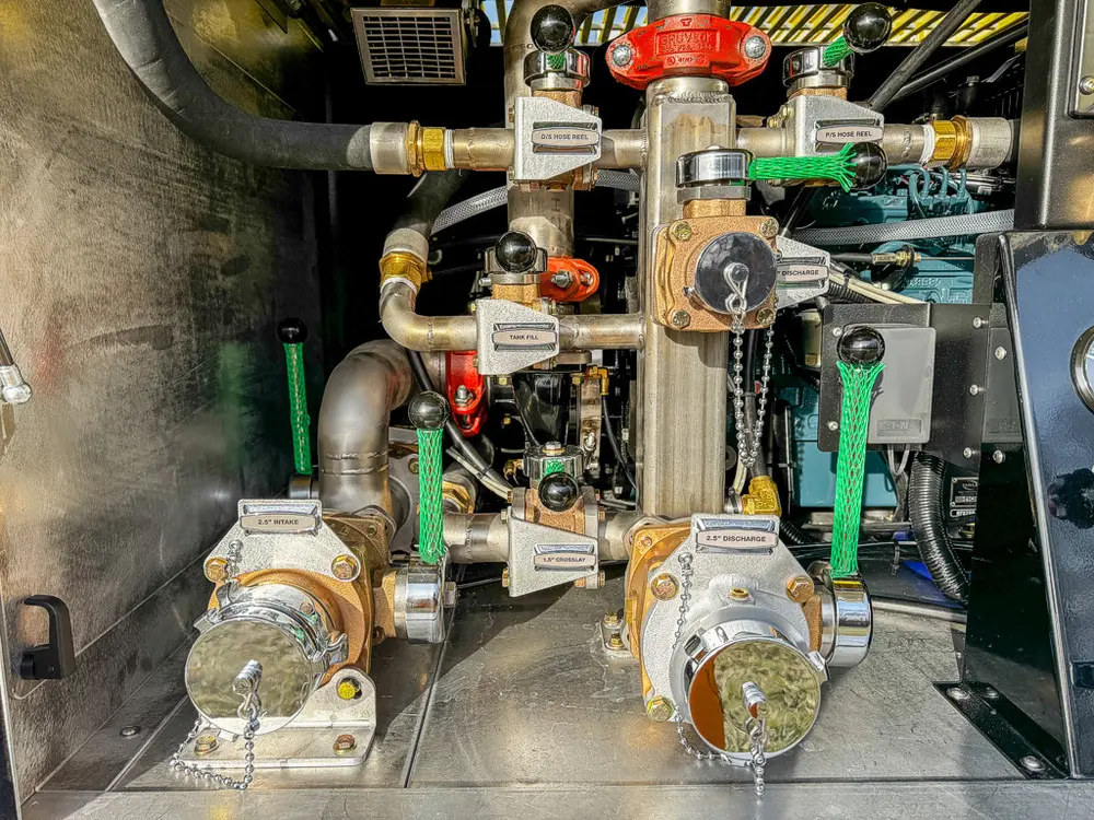 Red brush truck exterior or equipment detail, photo 55 of 97.