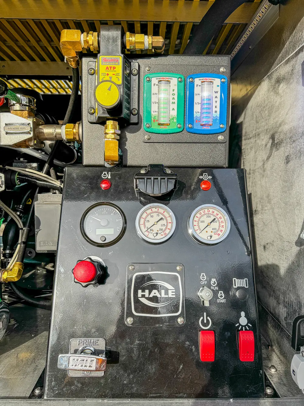 Red brush truck exterior or equipment detail, photo 56 of 97.