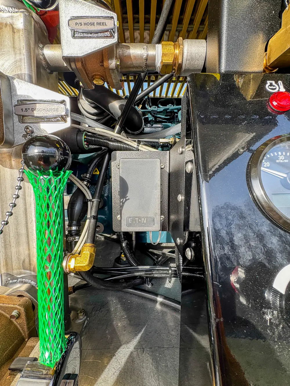Red brush truck exterior or equipment detail, photo 61 of 97.