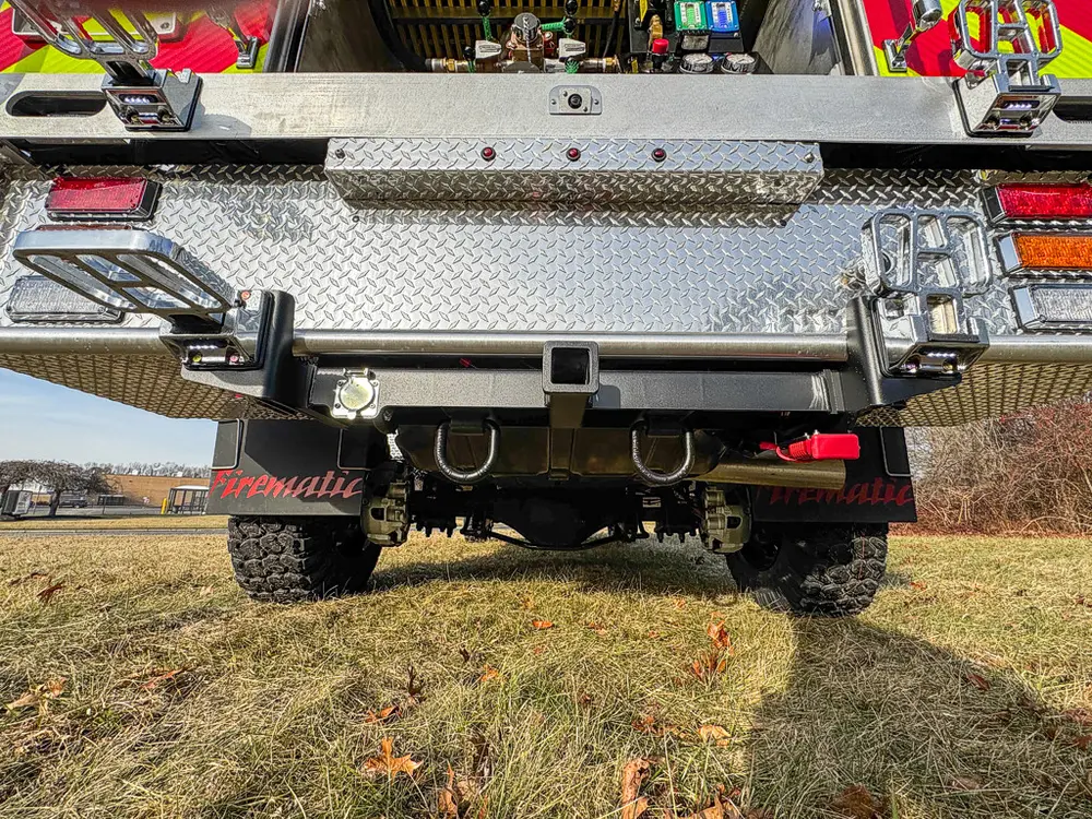 Red brush truck exterior or equipment detail, photo 63 of 97.