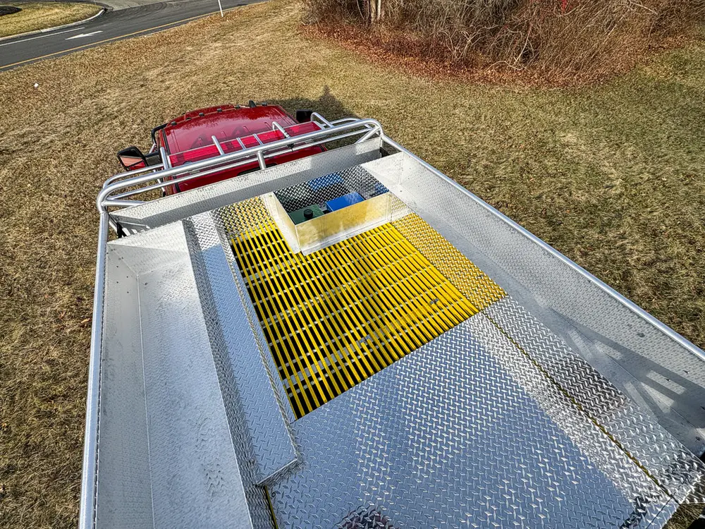 Red brush truck exterior or equipment detail, photo 64 of 97.