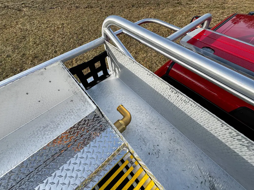 Red brush truck exterior or equipment detail, photo 66 of 97.