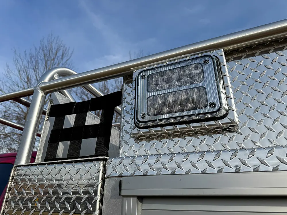 Red brush truck exterior or equipment detail, photo 71 of 97.