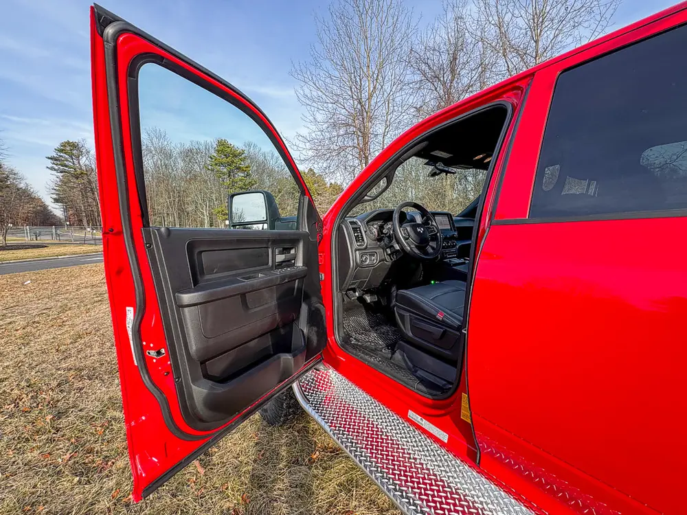 Red brush truck exterior or equipment detail, photo 73 of 97.