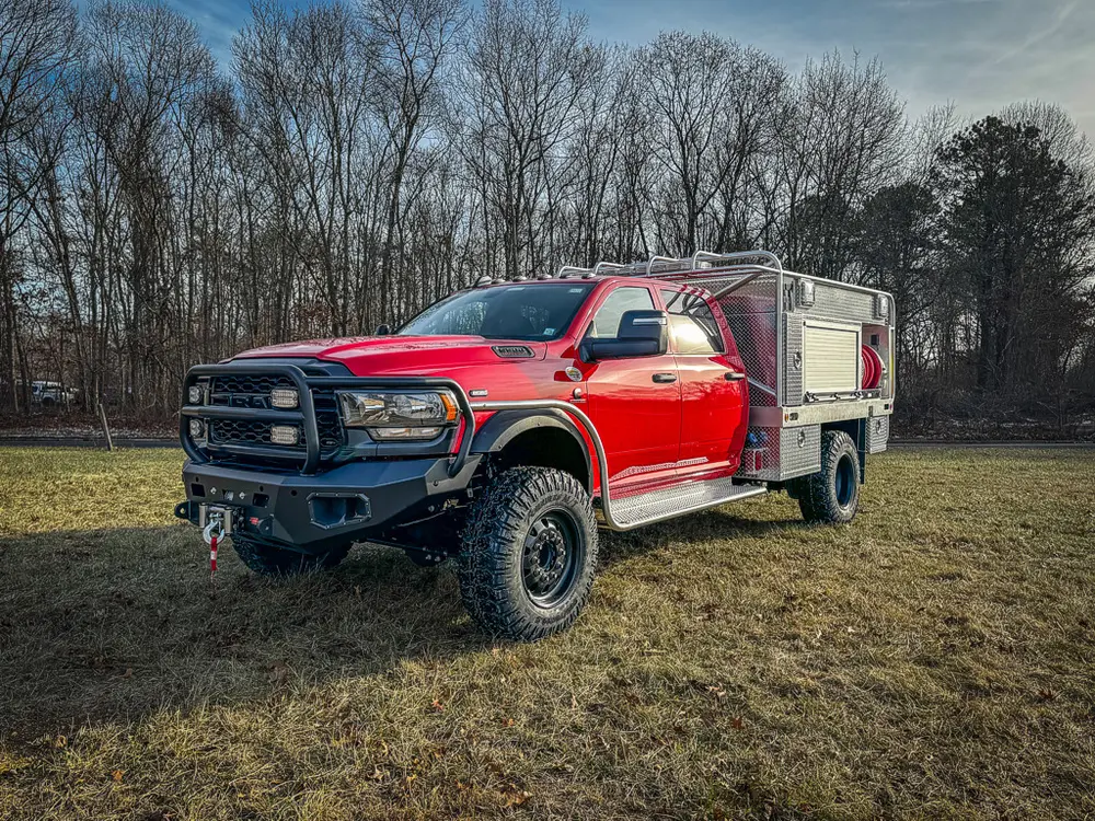 Red brush truck exterior or equipment detail, photo 8 of 97.