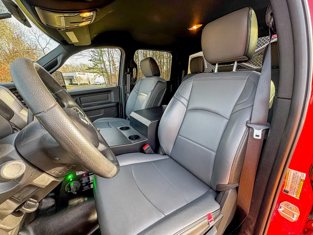 Red brush truck exterior or equipment detail, photo 80 of 97.