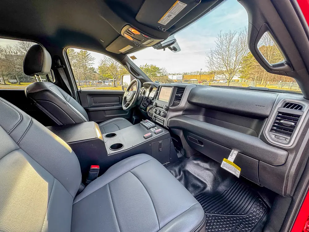 Red brush truck exterior or equipment detail, photo 81 of 97.